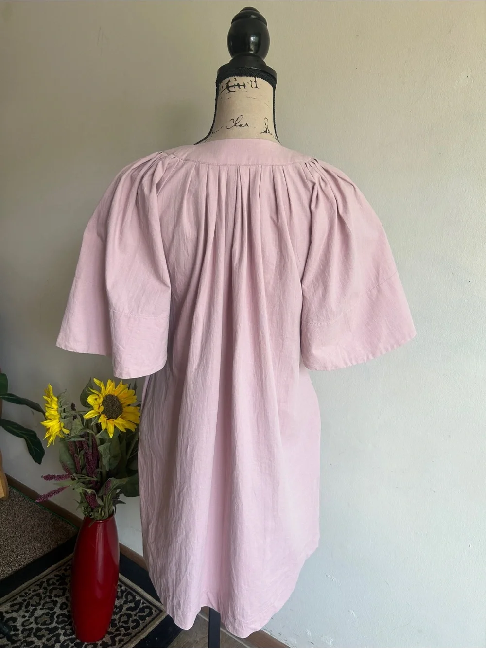 Tuckernuck Pomander Place Finley Flutter Sleeve Mauve Pink Mini Dress Size XS